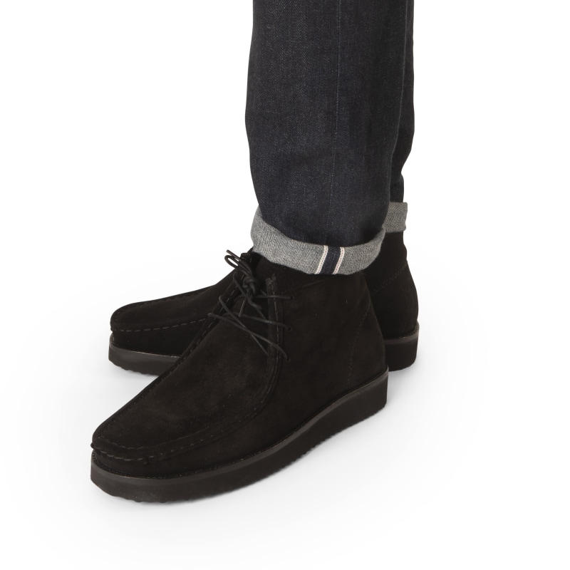 Linton Black Suede Lace Up Boot ASRA Wolf Badger