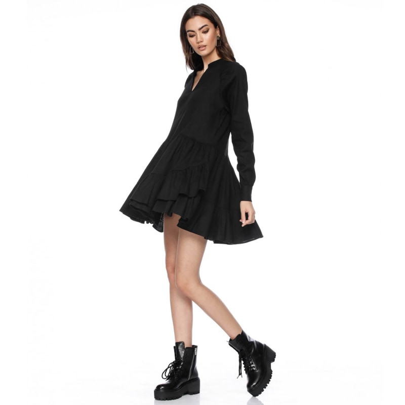 Thumbnail of Anna Mini Black Linen Dress image