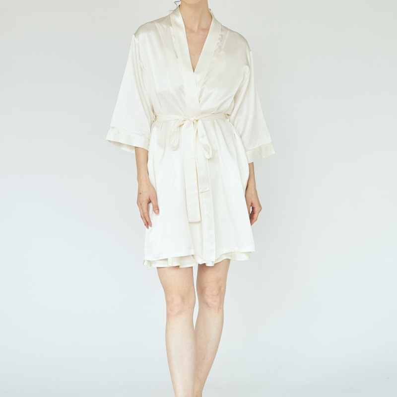 Thumbnail of A Midsummer Afternoon Silk Bride'S Robe - White image