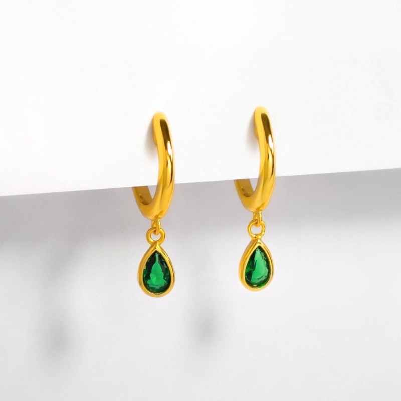 Thumbnail of Classic Green Icy Drop Earrings image