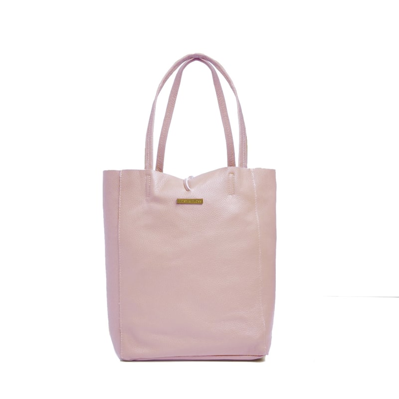 Milan Soft Leather Tote Bag In Blush Pink by Betsy Floss