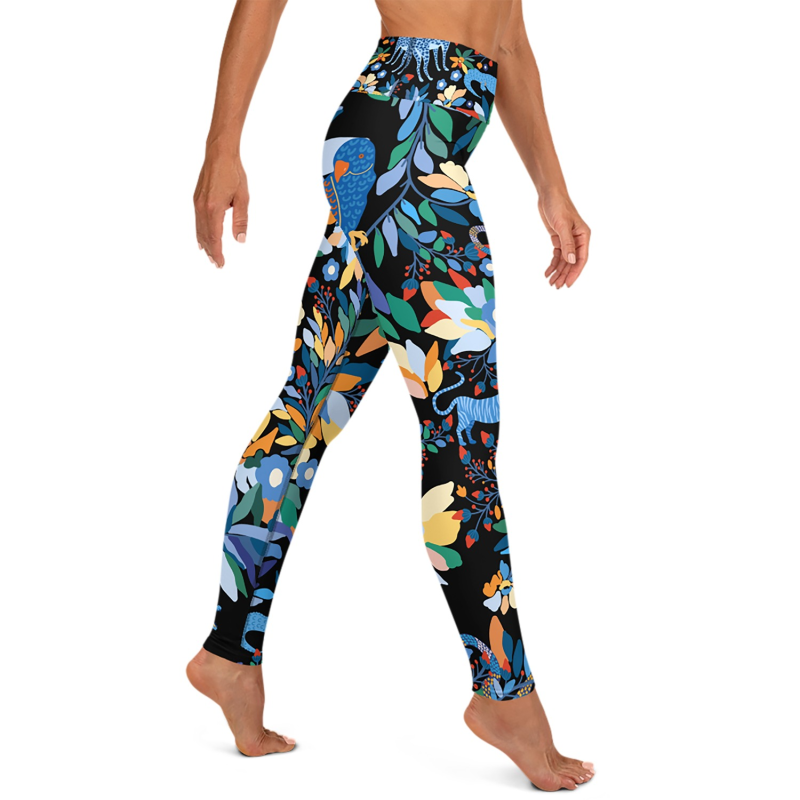 Thumbnail of High Waist Yoga Leggings In Night Zoo image