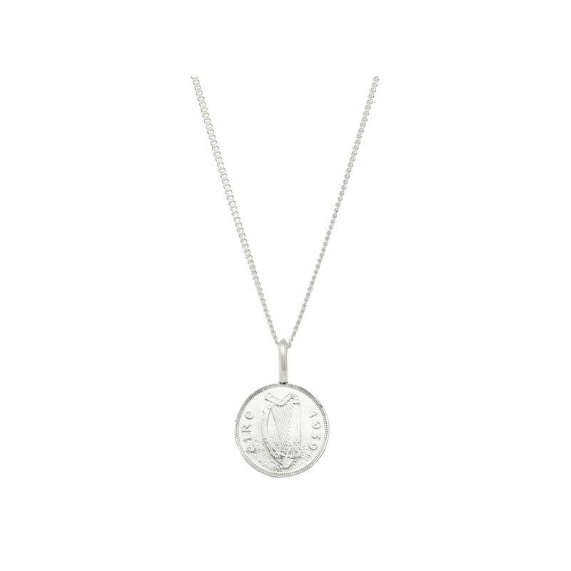 Irish 6D Coin Necklace In Sterling Silver Katie Mullally Wolf