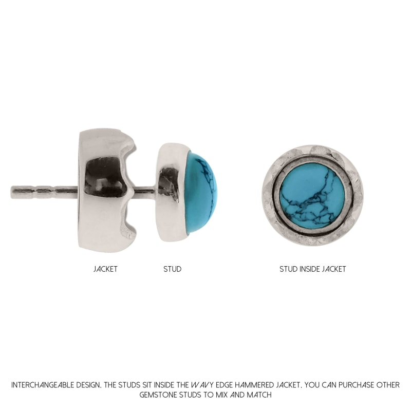 Thumbnail of Maya Interchangeable Silver Stud Earrings - Turquoise image