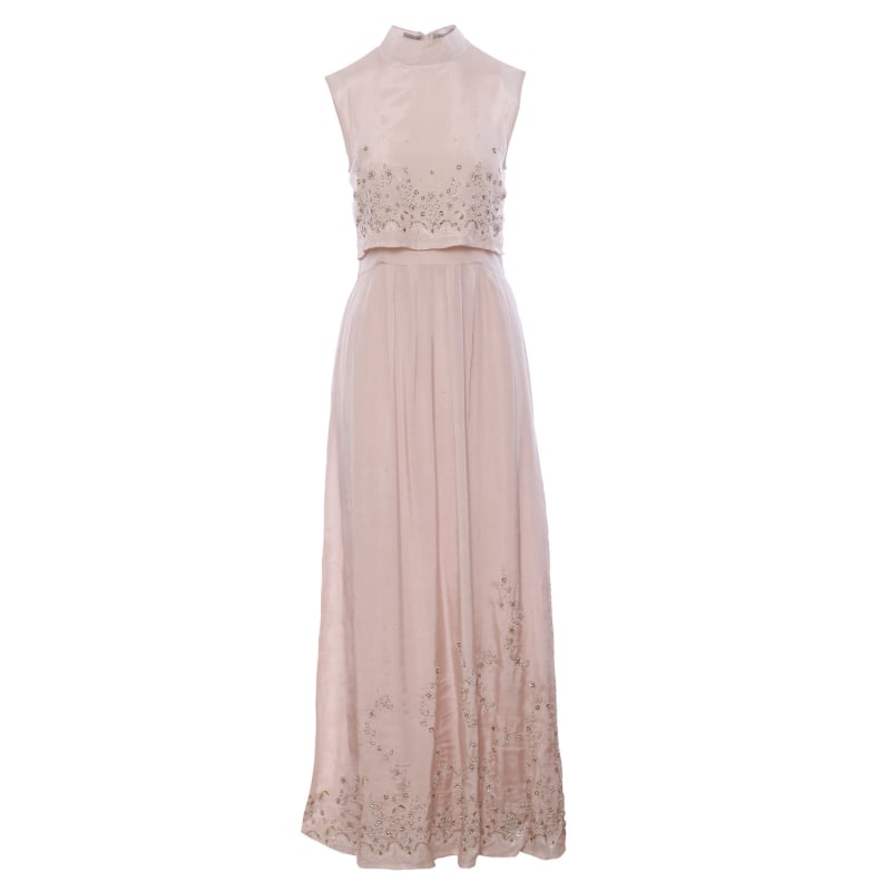 Thumbnail of The Hand-Embroidred Niloofar Maxi Dress In Pink image