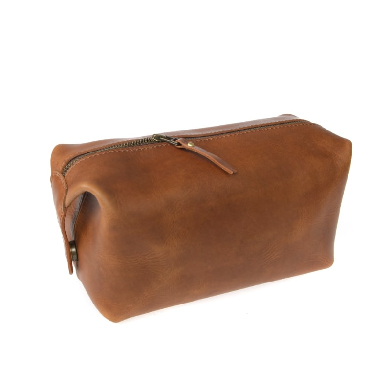 Thumbnail of Deluxe Tan Leather Wash Bag image