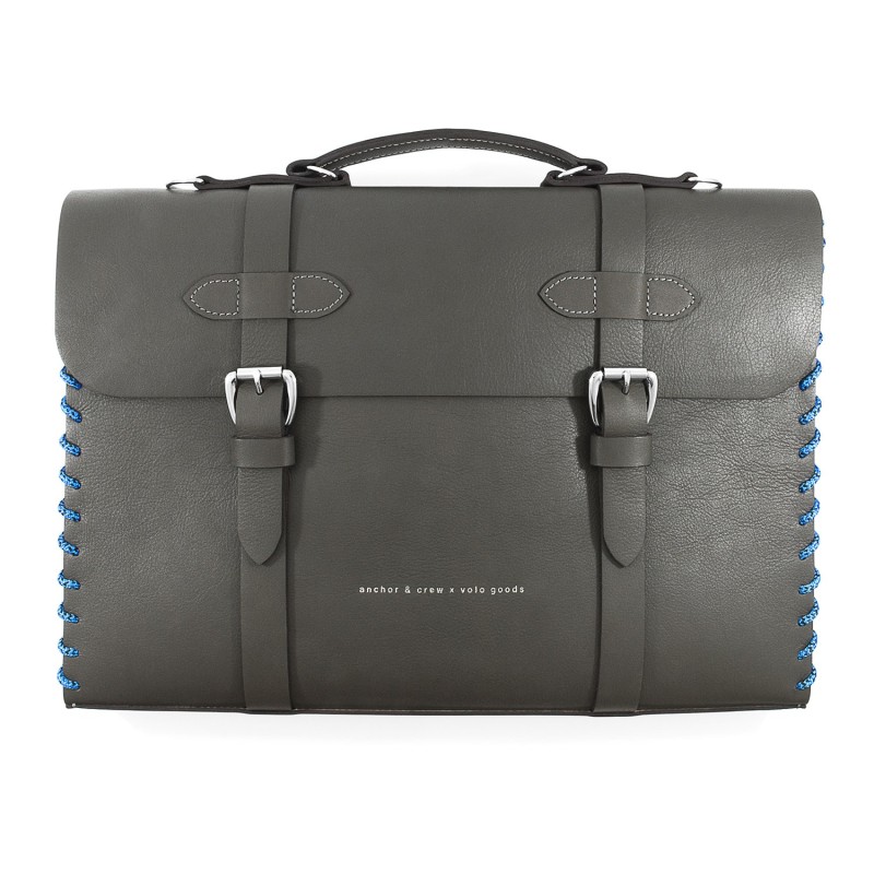 Thumbnail of Falcon Grey Rufford Leather & Rope Briefcase Small image