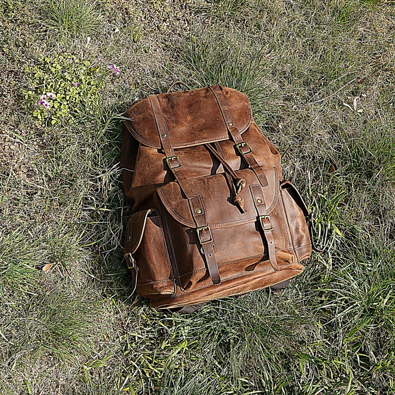 Thumbnail of Military Style Leather Backpack image