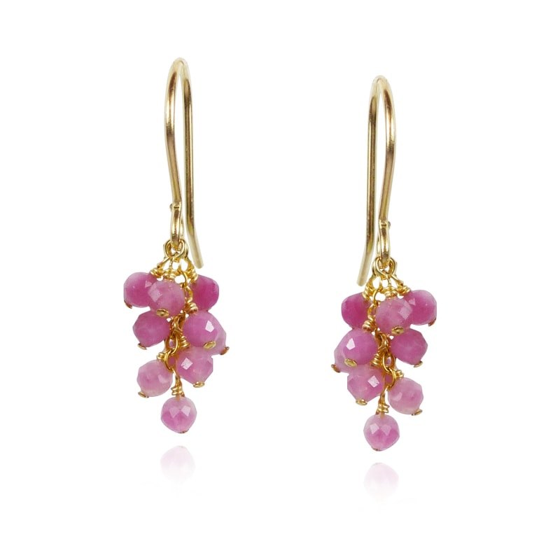 Pink Tourmaline Cluster Earrings MOUNIR LONDON Wolf Badger