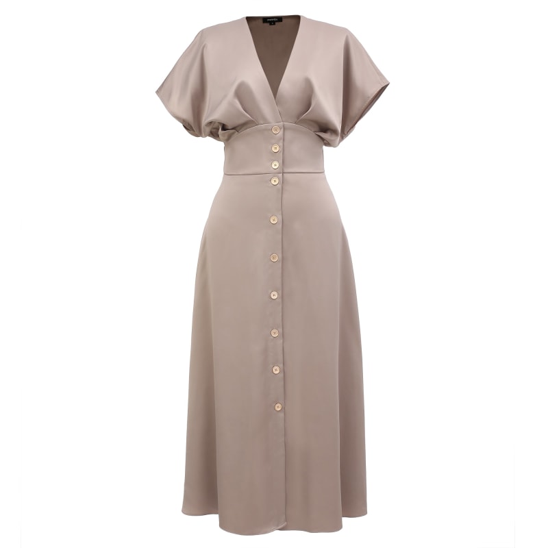 Thumbnail of Wide V Cleavage Dress - Taupe image