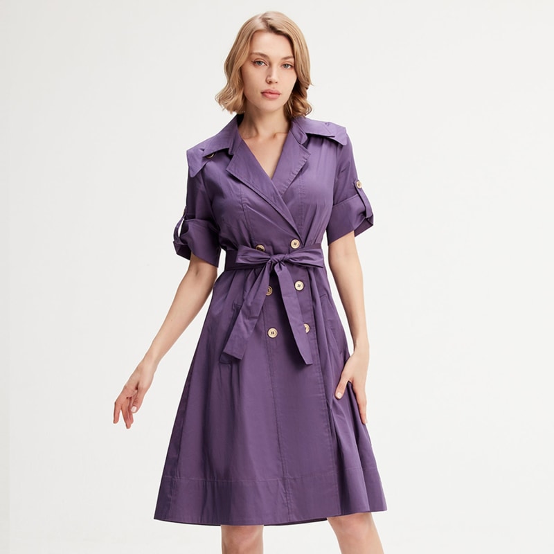 Cotton Trench Coat Dress by Smart and Joy