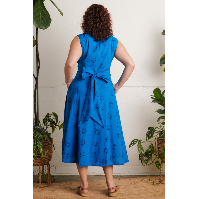 Thumbnail of Roberta Floral Broderie Brilliant Blue Dress image