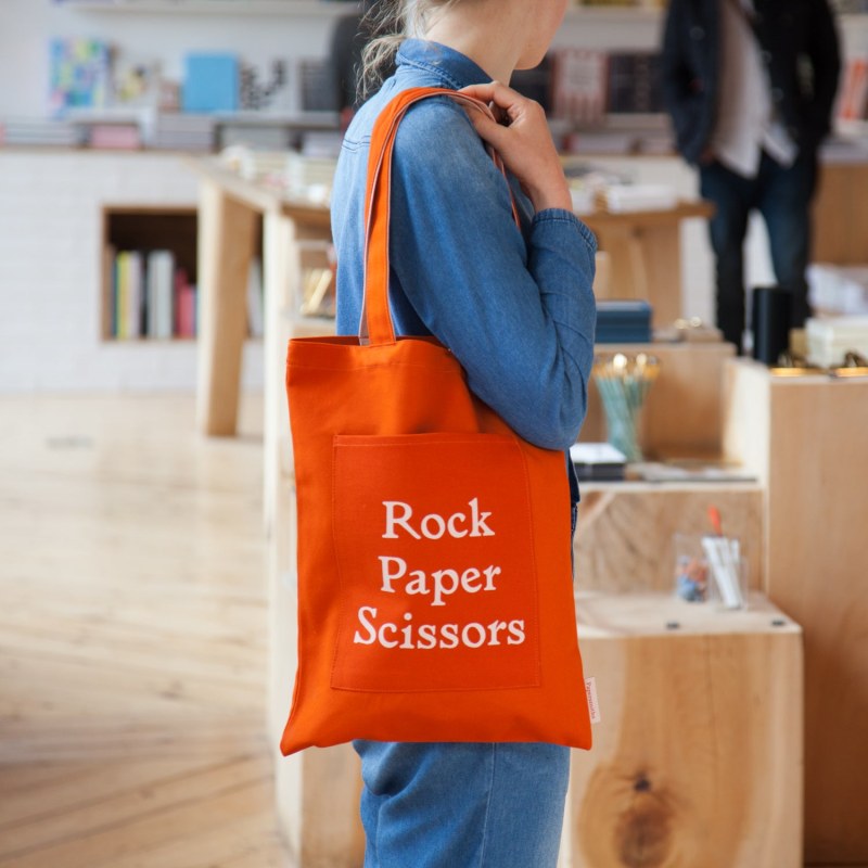 Thumbnail of Rock Paper Scissors Tote Bag image