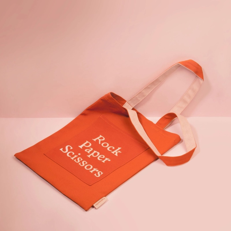 Thumbnail of Rock Paper Scissors Tote Bag image