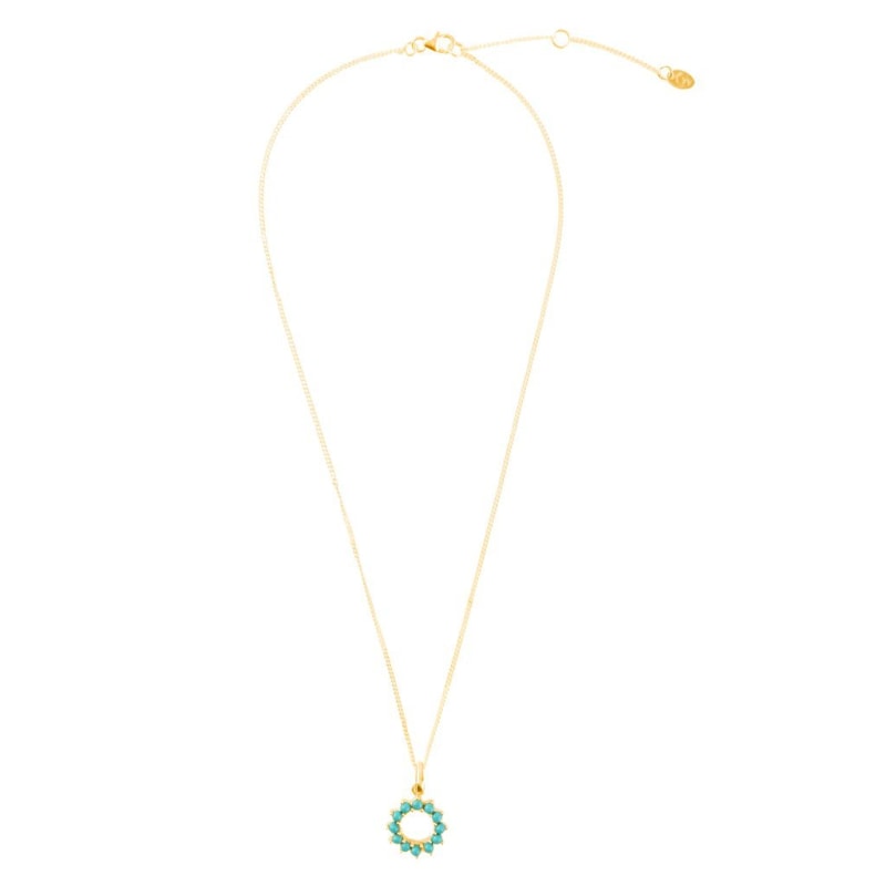 Thumbnail of Halo Radiance Small Gold Vermeil Necklace - Turquoise image