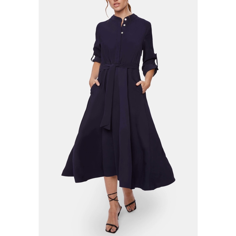 Thumbnail of Roll Sleeve Midi Dress Navy image