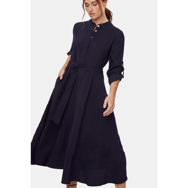 Thumbnail of Roll Sleeve Midi Dress Navy image