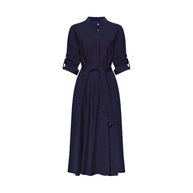 Thumbnail of Roll Sleeve Midi Dress Navy image