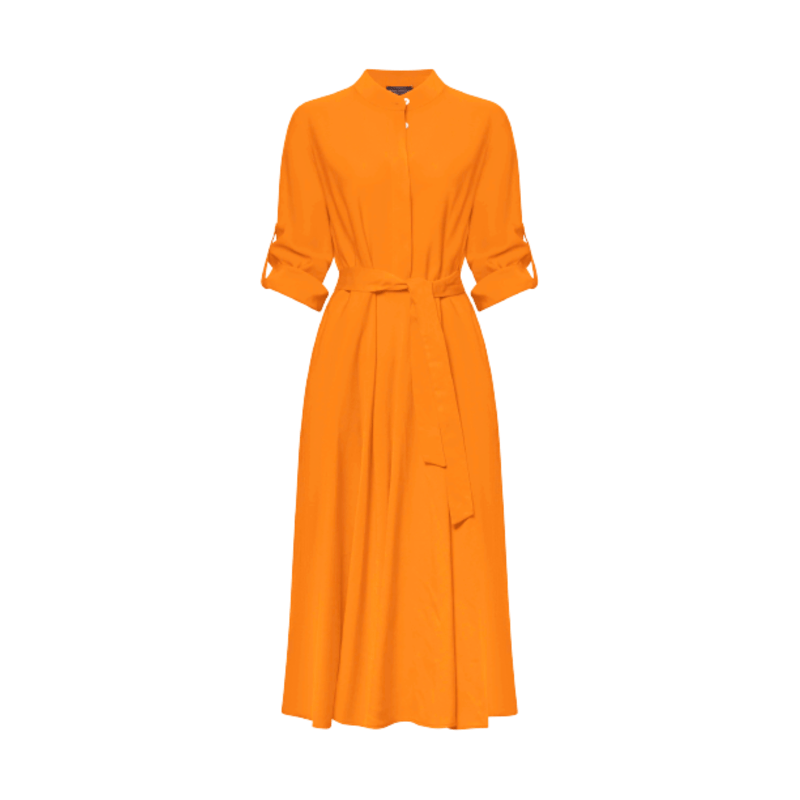 Thumbnail of Roll Sleeve Midi Dress Orange image