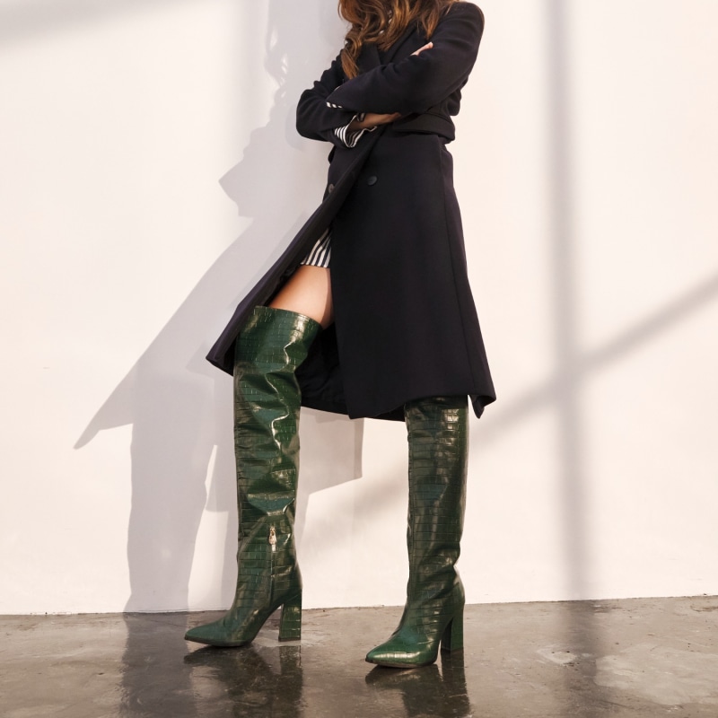 Crocodile over the knee boots best sale