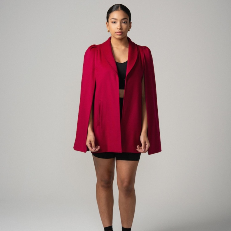 Short cape blazer deals
