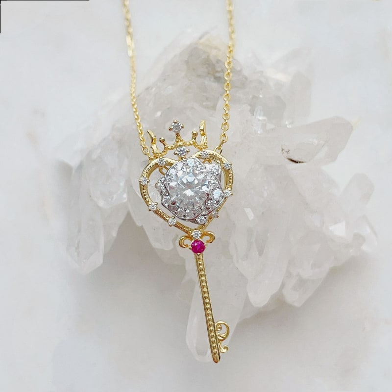 Rosa Key Three Way Necklace Azura Jewelry New York Wolf Badger