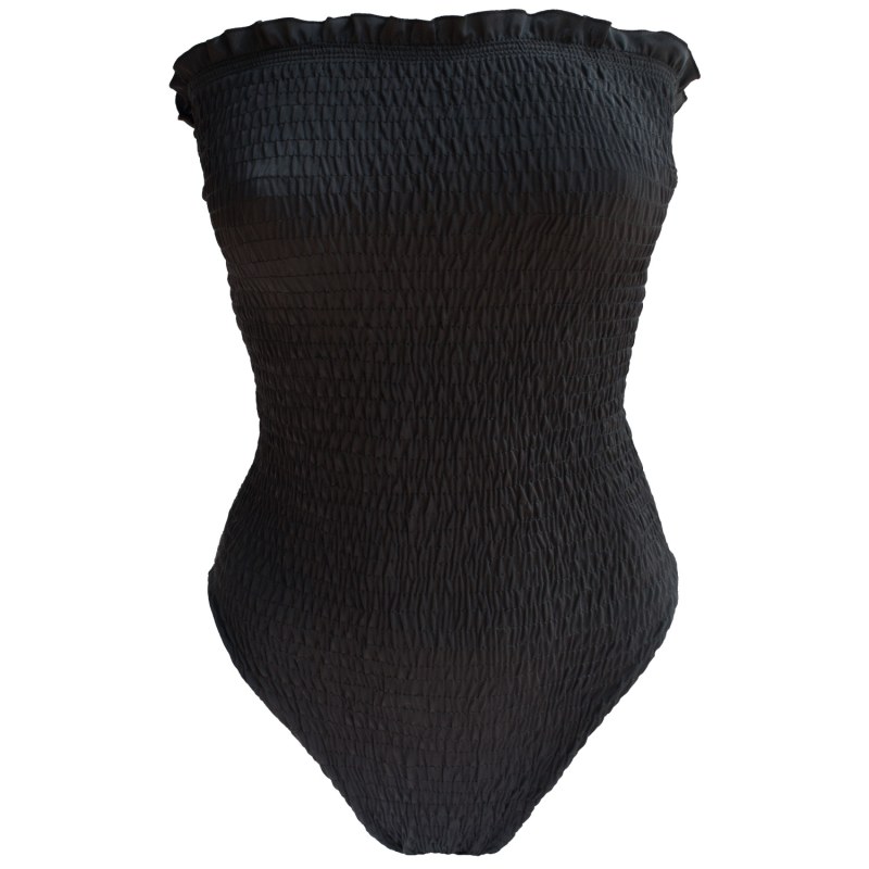 Thumbnail of Rosalie Black Texture Bandeau One Piece image