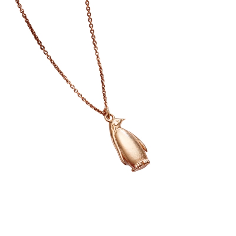 Thumbnail of Rose Gold Plated Soulmate Penguin Charm Necklace image