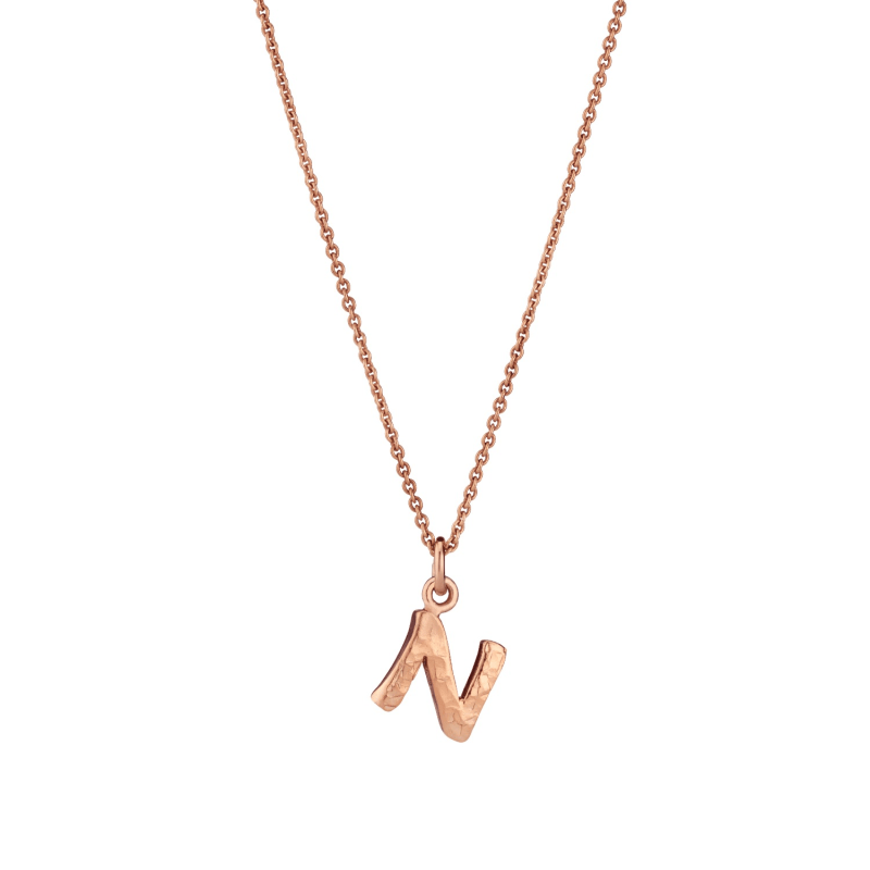 Rose gold letter necklace deals