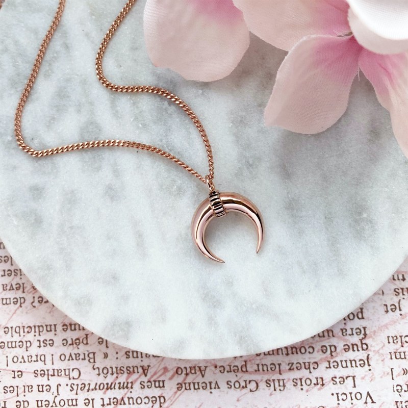 Rose Gold Vermeil Curved Talon Pendant Steff Jewellery Wolf