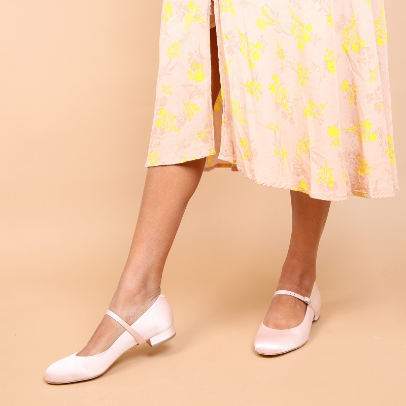 Thumbnail of Recycled Rose Satin Ballet Flat + Twiggy Strap image