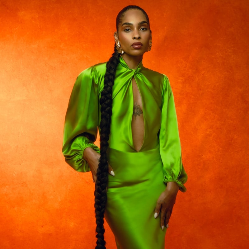 Thumbnail of Ross Silk Long Dress In Green image