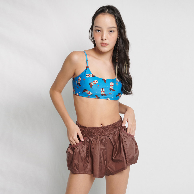 Thumbnail of Rosy Western Boots Bikini Top - Brave Blue image