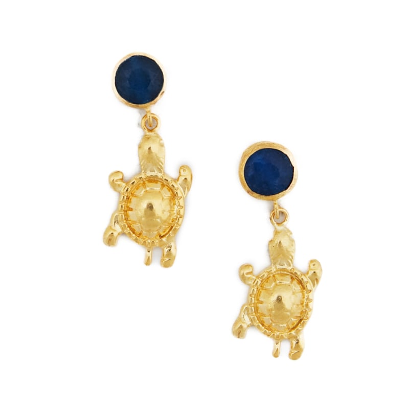 Thumbnail of Round Sea Turtle Earring Dark Blue image