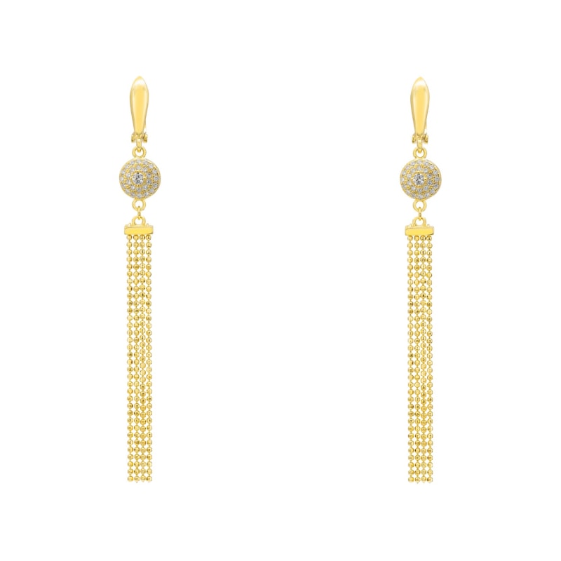 Round Tassel Drop Earrings Gold LATELITA Wolf Badger