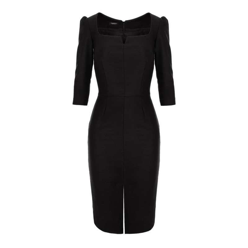 Thumbnail of Rounded Neckline Midi Dress With Front Slit image