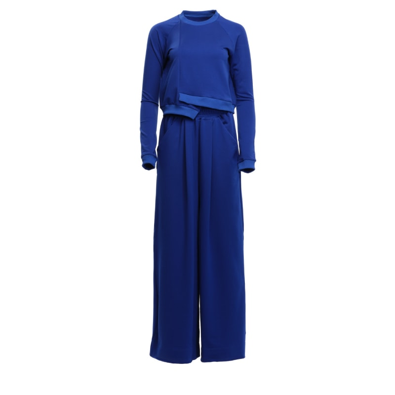Royal Blue Two Piece Tracksuit Set For Women by Clothes By Locker Room