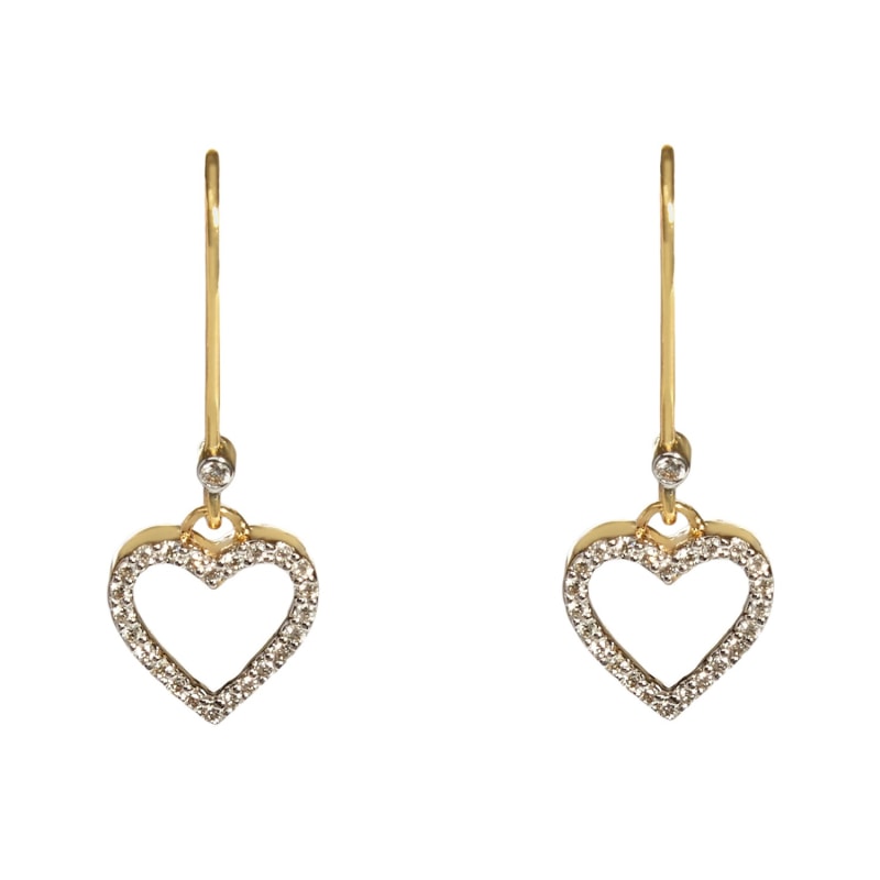 Thumbnail of Heart To Heart Yellow Gold Dangly Earrings image