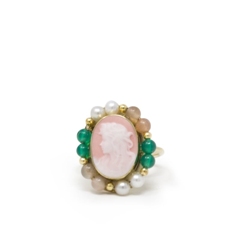 Thumbnail of Little Lovelies Gold-Plated Pink Cameo Ring image