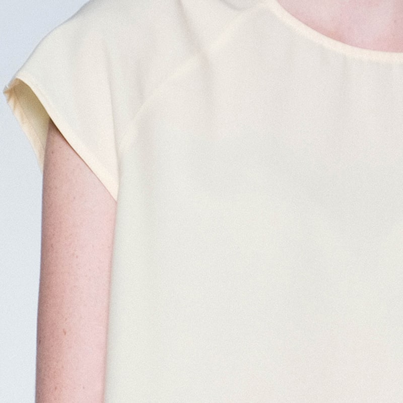 Thumbnail of Horus Raglan Sleeve Cut Asymmetric Top In Royal Cream image