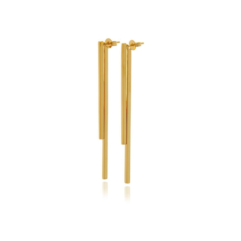 Thumbnail of Gold Double Bar Earrings image