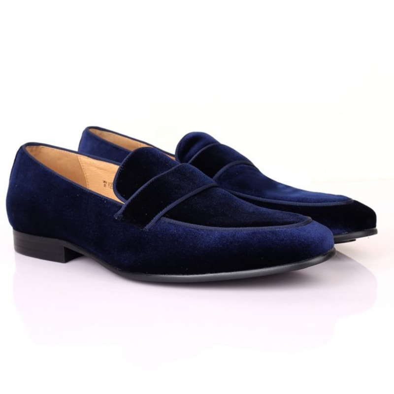 Blue velvet loafers cheap