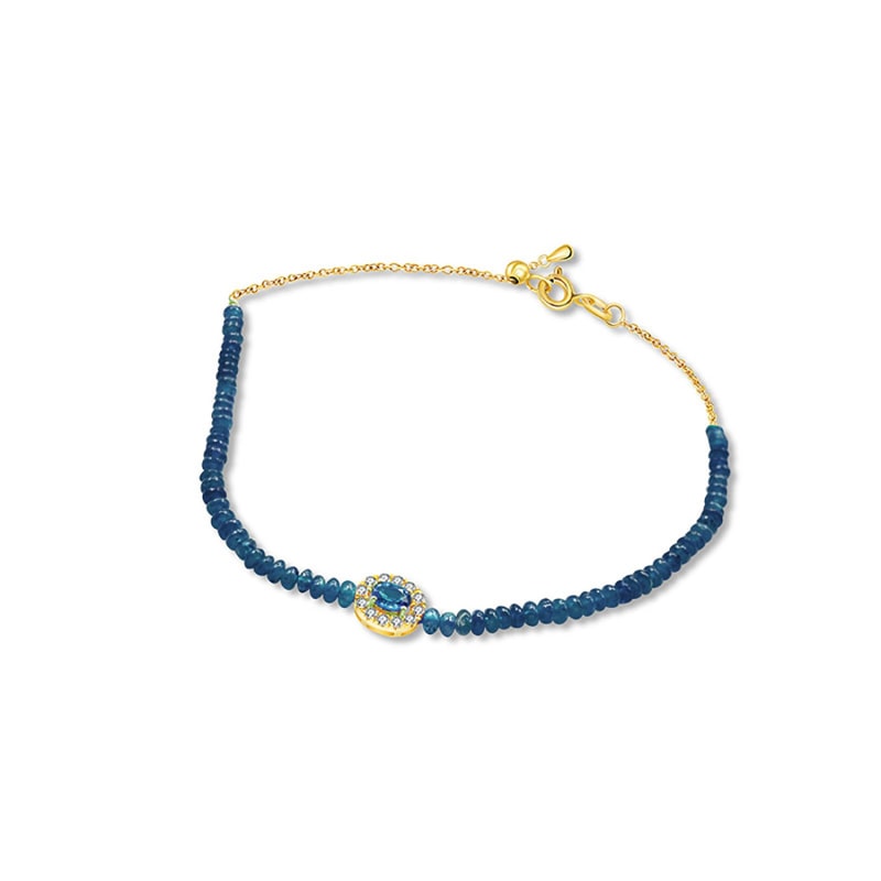 Thumbnail of 18k Yellow Gold Sapphire Bead Bracelet image