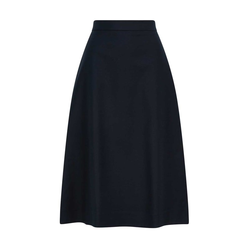 Thumbnail of Semi Flared Cotton Skirt - Navy image