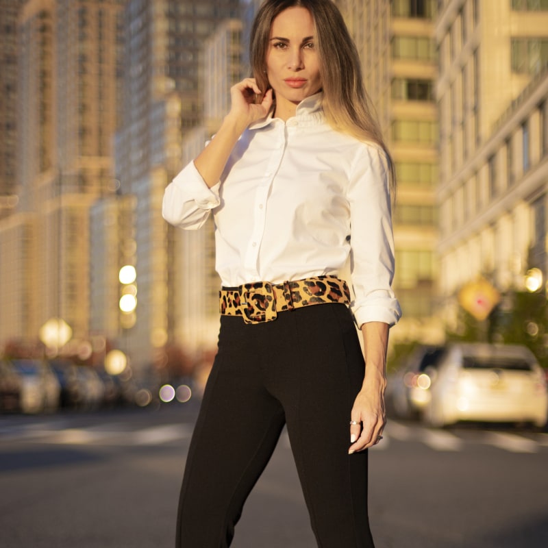 Thumbnail of Square Buckle Belt - Leopard Caramel image