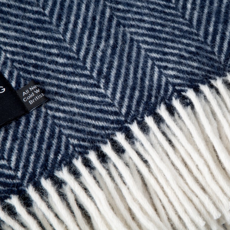 Thumbnail of Evening Tales Pure New Wool Blanket - Navy Blue image