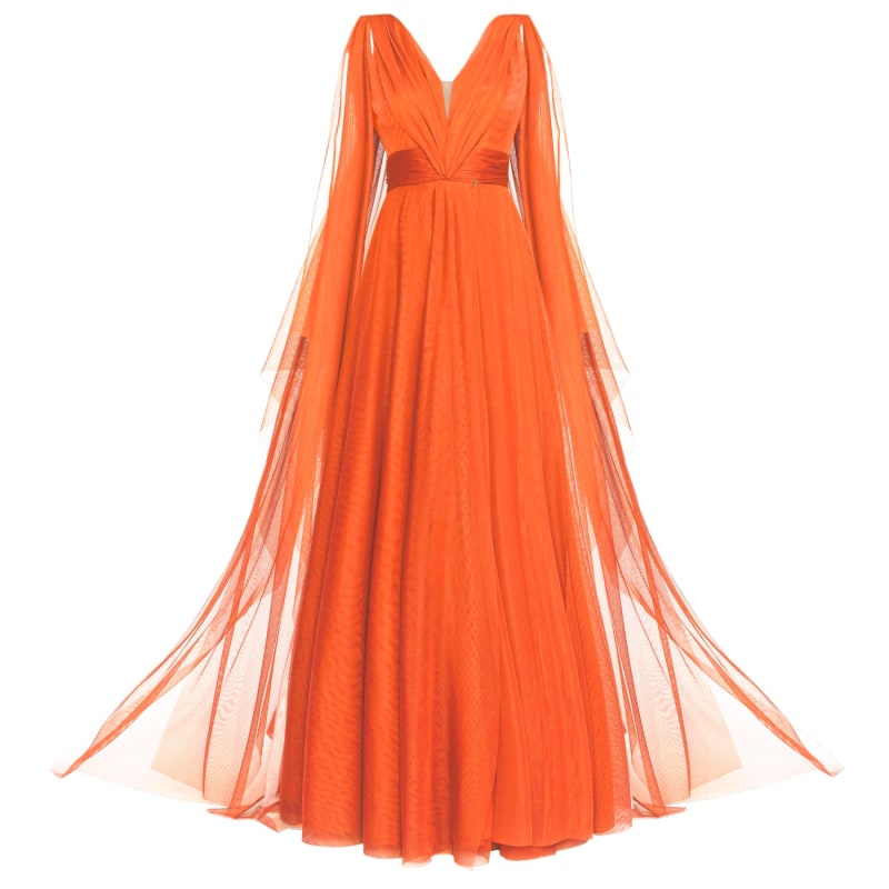 Thumbnail of Tulle Evening Gown Hot Orange image