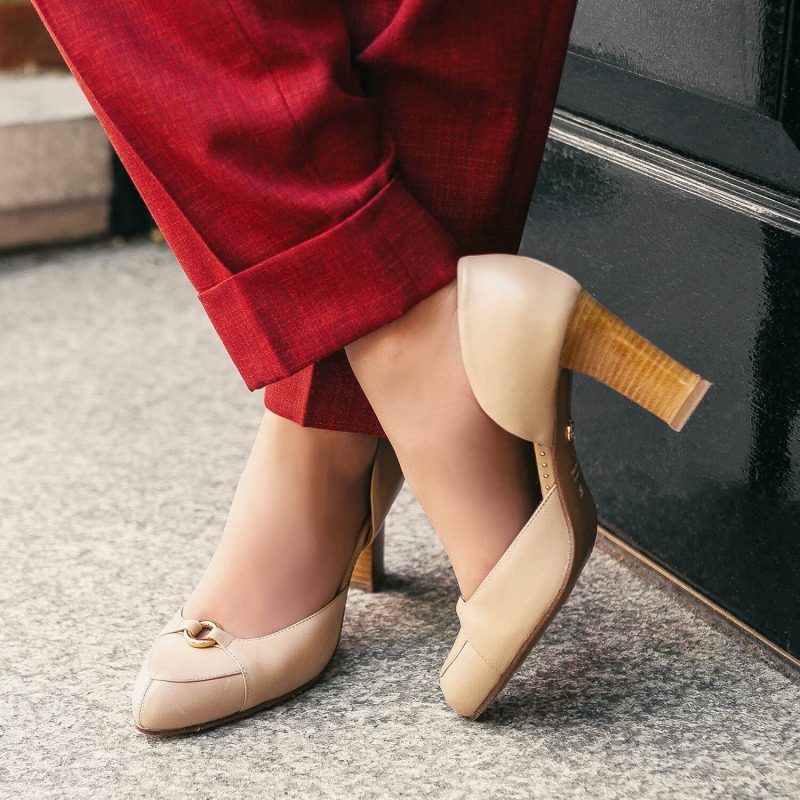 Thumbnail of Elena Cut Out Heel - Beige image