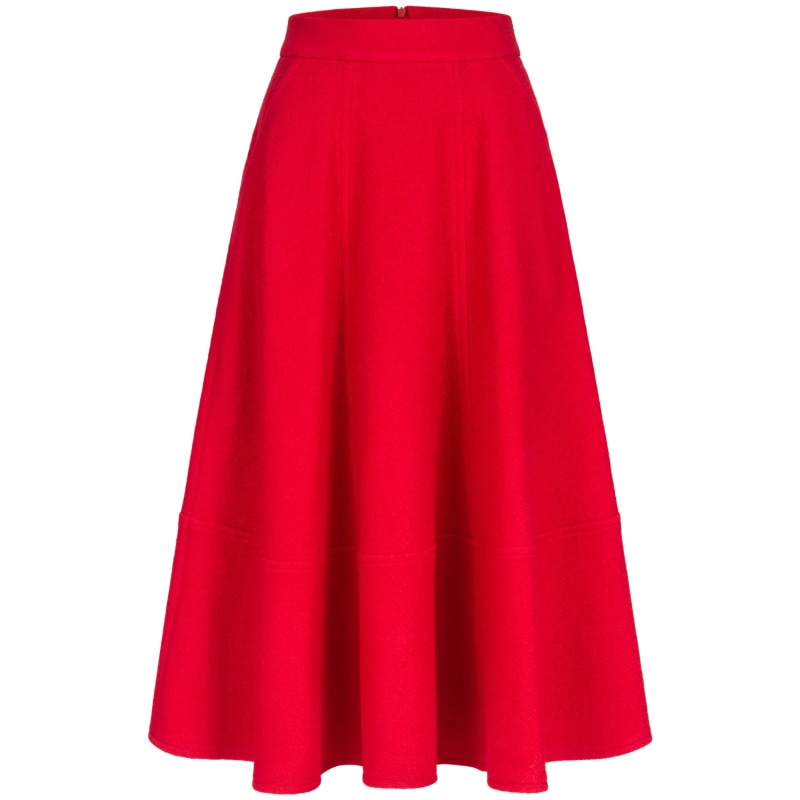 Thumbnail of A-Line Skirt Wool-Blend Red image