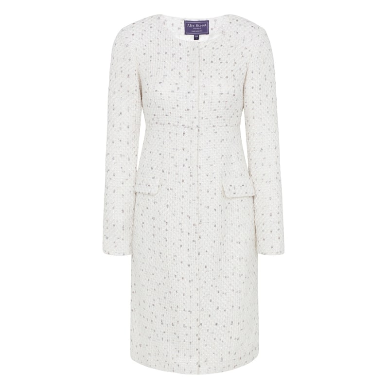 Josie Coat Ivory Ice Boucle by Alie Street London